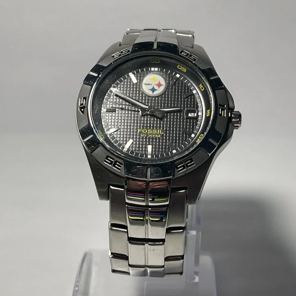 Pittsburgh Steelers NFL Stainless-Steel Watch by Fossil NEW (RARE) - Picture 2 of 9